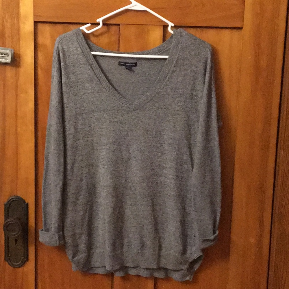 AEO Gray V-Neck Sweater